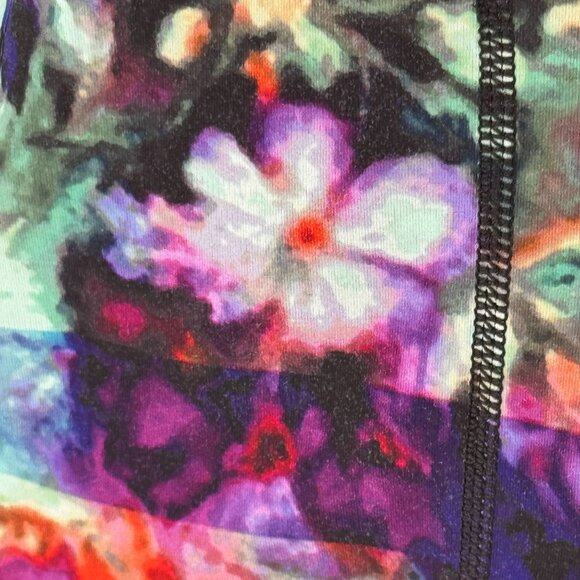 Athleta Jacket Womens‎ S Bombtastic Floral Watercolor Bomber Banded Lightweight - Picture 7 of 8